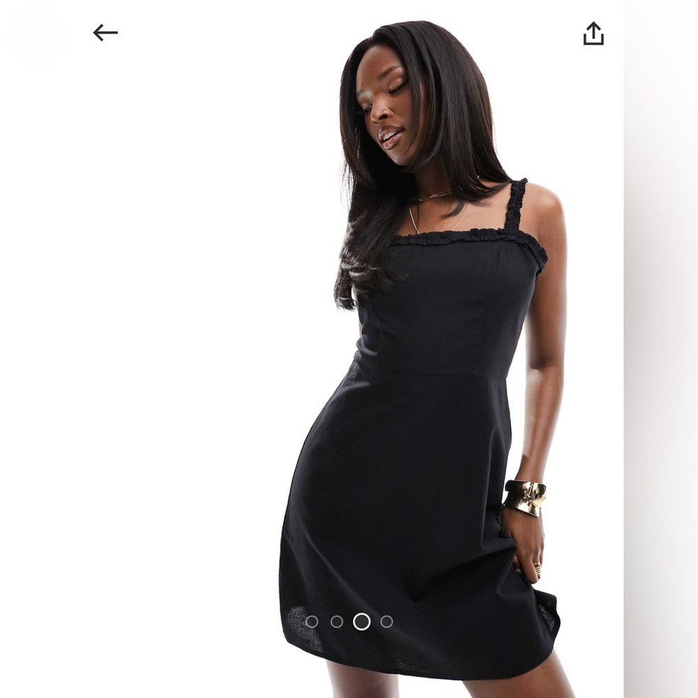 ASOS cotton linen mix ruffle trim mini sundress